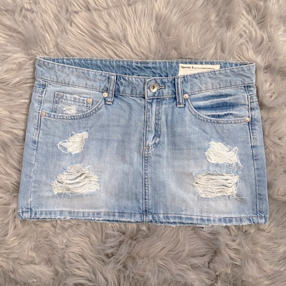 Forever 21 - Distressed Light Wash Mini Skirt